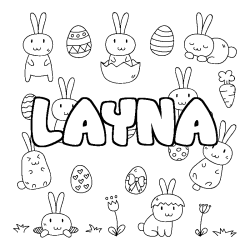 Coloración del nombre LAYNA - decorado Pascua