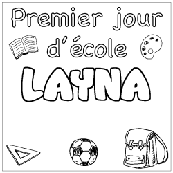 Dibujo para colorear LAYNA - decorado primer d&iacute;a de escuela