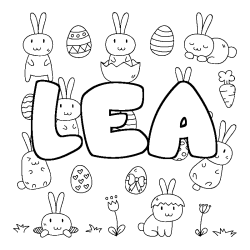 Dibujo para colorear LEA - decorado Pascua