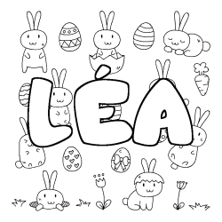 Coloración del nombre LÉA - decorado Pascua