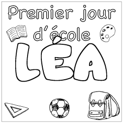 Coloración del nombre LÉA - decorado primer día de escuela