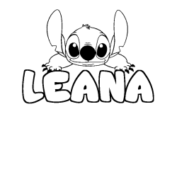 Dibujo para colorear LEANA - decorado Stitch