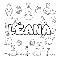 Dibujo para colorear L&Eacute;ANA - decorado Pascua