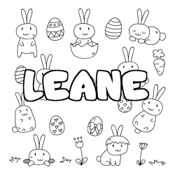 Coloración del nombre LEANE - decorado Pascua