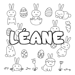 Coloración del nombre LÉANE - decorado Pascua