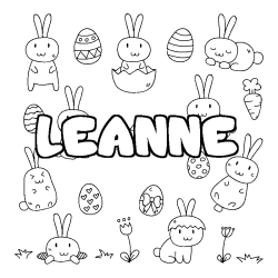 Coloración del nombre LEANNE - decorado Pascua