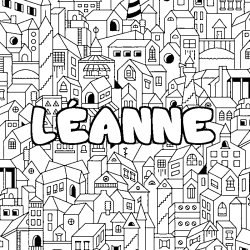 Dibujo para colorear L&Eacute;ANNE - decorado ciudad