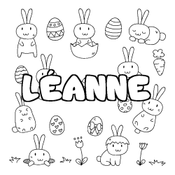 Coloración del nombre LÉANNE - decorado Pascua