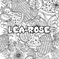 Dibujo para colorear L&Eacute;A-ROSE - decorado mandala de frutas