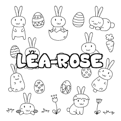 Coloración del nombre LÉA-ROSE - decorado Pascua