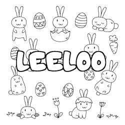 Coloración del nombre LEELOO - decorado Pascua