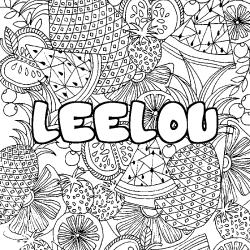 Coloración del nombre LEELOU - decorado mandala de frutas