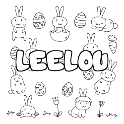 Coloración del nombre LEELOU - decorado Pascua