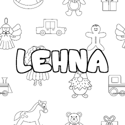 Coloración del nombre LEHNA - decorado juguetes