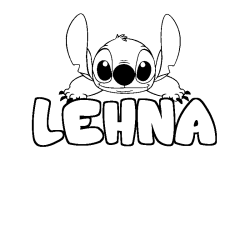 Coloración del nombre LEHNA - decorado Stitch