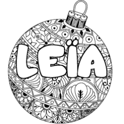 Coloración del nombre LEÏA - decorado bola de Navidad