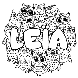 Dibujo para colorear LE&Iuml;A - decorado b&uacute;hos