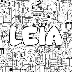 Coloración del nombre LEÏA - decorado ciudad