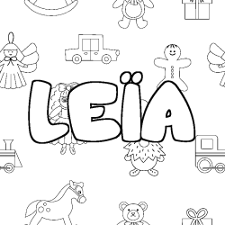 Dibujo para colorear LE&Iuml;A - decorado juguetes