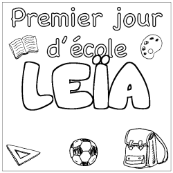 Coloración del nombre LEÏA - decorado primer día de escuela