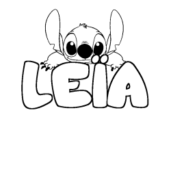 Dibujo para colorear LE&Iuml;A - decorado Stitch