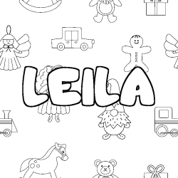 Dibujo para colorear LEILA - decorado juguetes