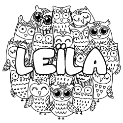 Dibujo para colorear LE&Iuml;LA - decorado b&uacute;hos