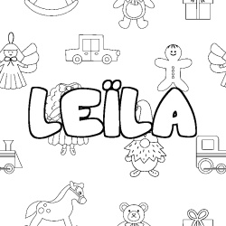 Coloración del nombre LEÏLA - decorado juguetes