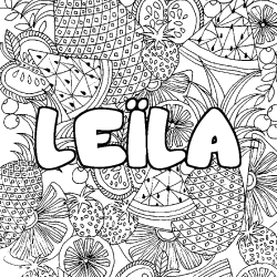 Dibujo para colorear LE&Iuml;LA - decorado mandala de frutas