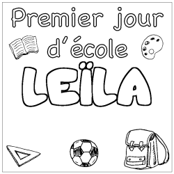 Coloración del nombre LEÏLA - decorado primer día de escuela