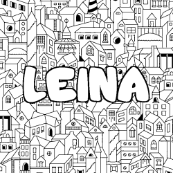 Coloración del nombre LEINA - decorado ciudad