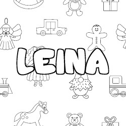 Dibujo para colorear LEINA - decorado juguetes