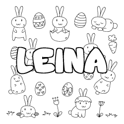 Coloración del nombre LEINA - decorado Pascua