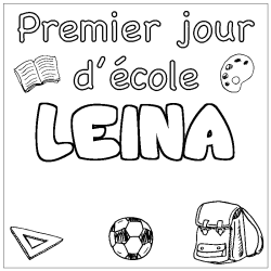 Coloración del nombre LEINA - decorado primer día de escuela