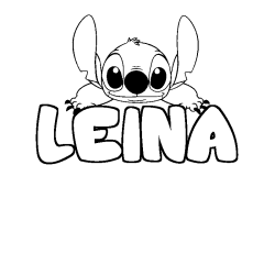 Dibujo para colorear LEINA - decorado Stitch