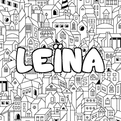 Coloración del nombre LEÏNA - decorado ciudad