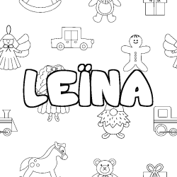 Dibujo para colorear LE&Iuml;NA - decorado juguetes