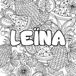 Dibujo para colorear LE&Iuml;NA - decorado mandala de frutas