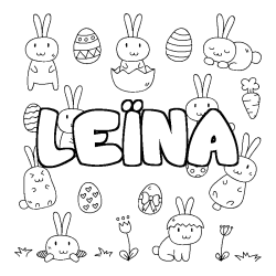 Coloración del nombre LEÏNA - decorado Pascua