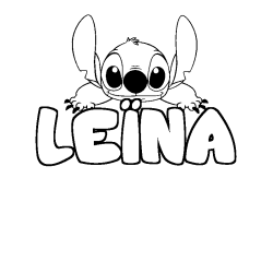 Dibujo para colorear LE&Iuml;NA - decorado Stitch