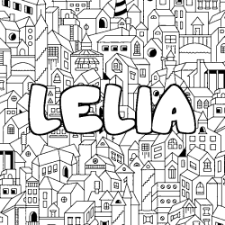 Coloración del nombre LELIA - decorado ciudad