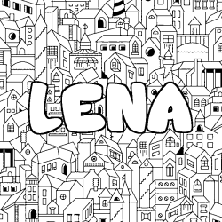 Dibujo para colorear LENA - decorado ciudad