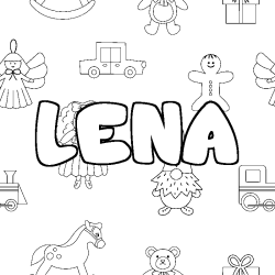 Dibujo para colorear LENA - decorado juguetes