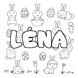 Coloración del nombre LÉNA - decorado Pascua