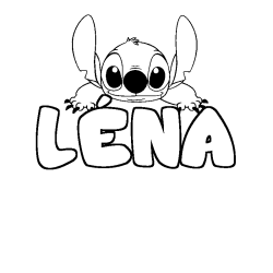 Coloración del nombre LÉNA - decorado Stitch