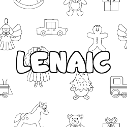 Coloración del nombre LENAIC - decorado juguetes