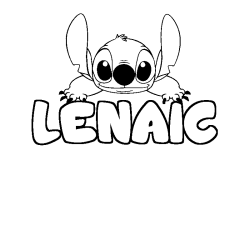 Coloración del nombre LENAIC - decorado Stitch