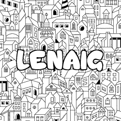 Coloración del nombre LENAIG - decorado ciudad