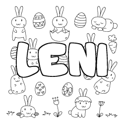 Coloración del nombre LENI - decorado Pascua