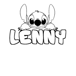 Coloración del nombre LENNY - decorado Stitch